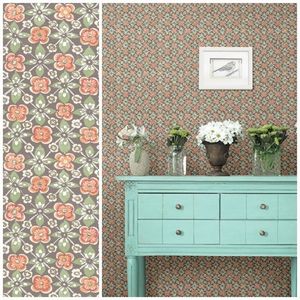 Wallpaper Free Spirit Coral Floral - boho